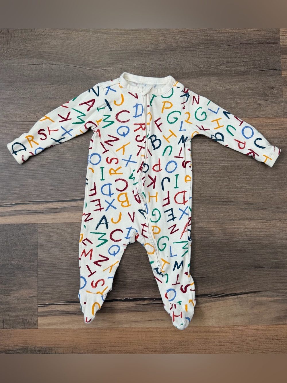 Old Navy Infant Multi-Color Alphabet Footie Pajamas Size 3-6 Months